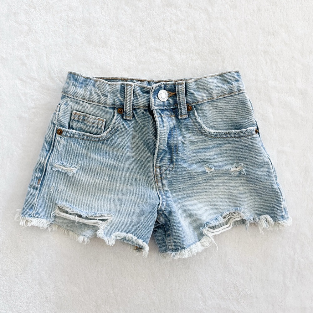 ZARA Girls Distressed Denim Cutoff Shorts Size 6